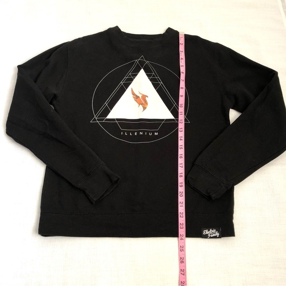 ILLENIUM Phoenix Electric Family EDM Black Crewneck Sweatshirt Size Small - Picture 11 of 12